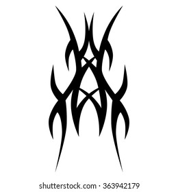 Tribal tattoo vector design sketch. Sleeve art abstract pattern arm. Simple logo. Designer isolated abstract element for arm, leg, shoulder men and women on white background.