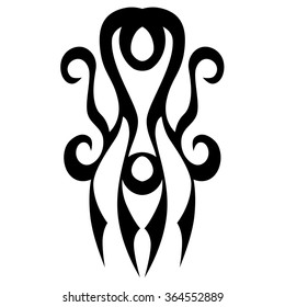 Tribal tattoo vector design sketch. Sleeve art abstract pattern arm. Simple logo. Designer isolated abstract element for arm, leg, shoulder men and women on white background.