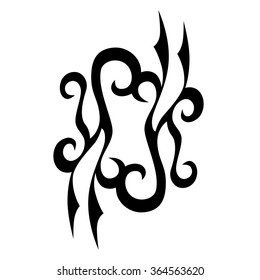 Tribal tattoo vector design sketch. Sleeve art abstract pattern arm. Simple logo. Designer isolated abstract element for arm, leg, shoulder men and women on white background.