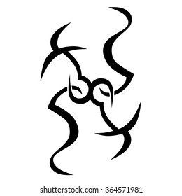 Tribal tattoo vector design sketch. Sleeve art abstract pattern arm. Simple logo. Designer isolated abstract element for arm, leg, shoulder men and women on white background.