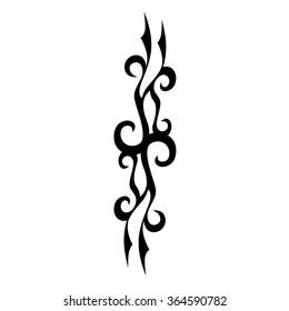 Tribal tattoo vector design sketch. Sleeve art abstract pattern arm. Simple logo. Designer isolated abstract element for arm, leg, shoulder men and women on white background.