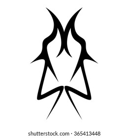 Tribal tattoo vector design sketch. Sleeve art abstract pattern arm. Simple logo. Designer isolated abstract element for arm, leg, shoulder men and women on white background.