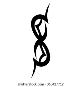 Tribal tattoo vector design sketch. Sleeve art abstract pattern arm. Simple logo. Designer isolated abstract element for arm, leg, shoulder men and women on white background.