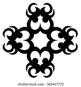 Tribal tattoo vector design sketch art cross pattern. Simple logo. Designer isolated abstract element for arm, leg, shoulder men and women on white background.
