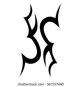 Tribal tattoo vector design sketch. Sleeve art abstract pattern arm. Simple logo. Designer isolated abstract element for arm, leg, shoulder men and women on white background.