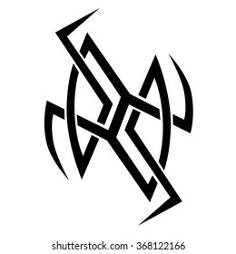 Tribal tattoo vector design sketch. Sleeve art abstract pattern arm. Simple logo. Designer isolated abstract element for arm, leg, shoulder men and women on white background.
