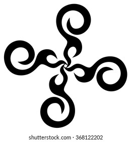 Tribal tattoo vector design sketch art cross pattern. Simple logo. Designer isolated abstract element for arm, leg, shoulder men and women on white background.