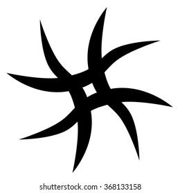 Tribal tattoo vector design sketch art cross pattern. Simple logo. Designer isolated abstract element for arm, leg, shoulder men and women on white background.