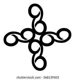 Tribal tattoo vector design sketch art cross pattern. Simple logo. Designer isolated abstract element for arm, leg, shoulder men and women on white background.