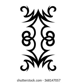 Tribal tattoo vector design sketch. Sleeve art pattern arm. Simple logo. Designer isolated abstract element for arm, leg, shoulder men and women on white background.