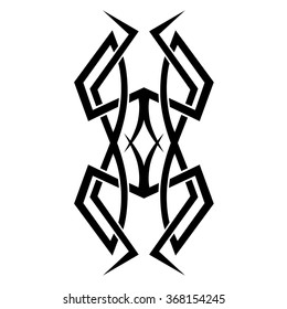 Tribal tattoo vector design sketch. Sleeve art pattern arm. Simple logo. Designer isolated abstract element for arm, leg, shoulder men and women on white background.