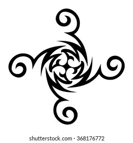 Tribal tattoo vector design sketch art cross pattern. Simple logo. Designer isolated abstract element for arm, leg, shoulder men and women on white background.