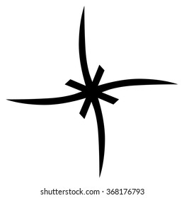 Tribal tattoo vector design sketch art cross pattern. Simple logo. Designer isolated abstract element for arm, leg, shoulder men and women on white background.