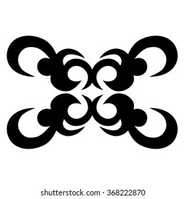 Tribal tattoo vector design sketch. Sleeve art pattern arm. Simple logo. Designer isolated abstract element for arm, leg, shoulder men and women on white background.