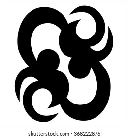 Tribal tattoo vector design sketch. Sleeve art pattern arm. Simple logo. Designer isolated abstract element for arm, leg, shoulder men and women on white background.