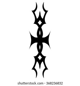 Tribal tattoo vector design sketch. Sleeve art pattern arm. Simple logo. Designer isolated abstract element for arm, leg, shoulder men and women on white background.