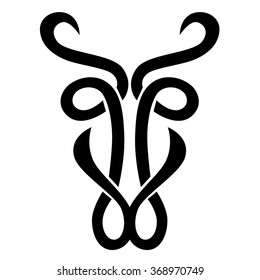Tribal tattoo vector design sketch. Sleeve art pattern arm. Simple logo. Designer isolated abstract element for arm, leg, shoulder men and women on white background.