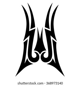 Tribal tattoo vector design sketch. Sleeve art pattern arm. Simple logo. Designer isolated abstract element for arm, leg, shoulder men and women on white background.
