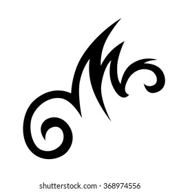 Tribal tattoo vector design sketch. Sleeve art pattern arm. Simple logo. Designer isolated abstract element for arm, leg, shoulder men and women on white background.