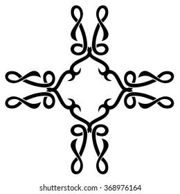 Tribal tattoo vector design sketch art cross pattern. Simple logo. Designer isolated abstract element for arm, leg, shoulder men and women on white background.