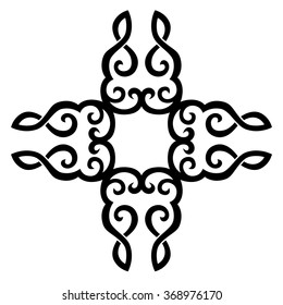 Tribal tattoo vector design sketch art cross pattern. Simple logo. Designer isolated abstract element for arm, leg, shoulder men and women on white background.