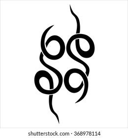 Tribal tattoo vector design sketch. Sleeve art pattern arm. Simple logo. Designer isolated abstract element for arm, leg, shoulder men and women on white background.