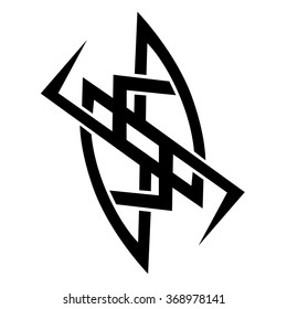 Tribal tattoo vector design sketch. Sleeve art pattern arm. Simple logo. Designer isolated abstract element for arm, leg, shoulder men and women on white background.