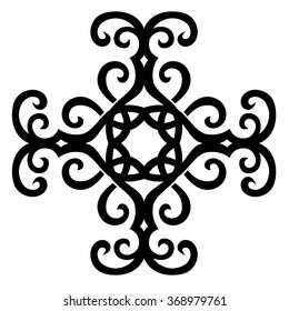Tribal tattoo vector design sketch art cross pattern. Simple logo. Designer isolated abstract element for arm, leg, shoulder men and women on white background.