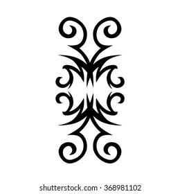Tribal tattoo vector design sketch. Sleeve art pattern arm. Simple logo. Designer isolated abstract element for arm, leg, shoulder men and women on white background.
