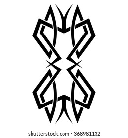 Tribal tattoo vector design sketch. Sleeve art pattern arm. Simple logo. Designer isolated abstract element for arm, leg, shoulder men and women on white background.