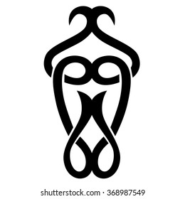 Tribal tattoo vector design sketch. Sleeve art pattern arm. Simple logo. Designer isolated abstract element for arm, leg, shoulder men and women on white background.