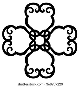 Tribal tattoo vector design sketch art cross pattern. Simple logo. Designer isolated abstract element for arm, leg, shoulder men and women on white background.