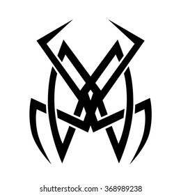 Tribal tattoo vector design sketch. Sleeve art pattern arm. Simple logo. Designer isolated abstract element for arm, leg, shoulder men and women on white background.