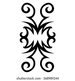 Tribal tattoo vector design sketch. Sleeve art pattern arm. Simple logo. Designer isolated abstract element for arm, leg, shoulder men and women on white background.