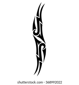 Tribal tattoo vector design sketch. Sleeve art pattern arm. Simple logo. Designer isolated abstract element for arm, leg, shoulder men and women on white background.