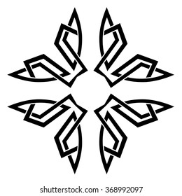 Tribal tattoo vector design sketch art cross pattern. Simple logo. Designer isolated abstract element for arm, leg, shoulder men and women on white background.