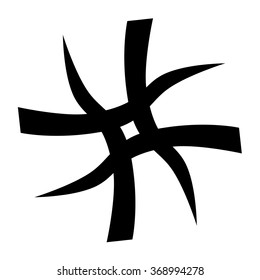 Tribal tattoo vector design sketch art cross pattern. Simple logo. Designer isolated abstract element for arm, leg, shoulder men and women on white background.