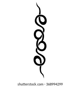 Tribal tattoo vector design sketch. Sleeve art pattern arm. Simple logo. Designer isolated abstract element for arm, leg, shoulder men and women on white background.