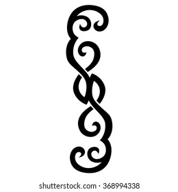 Tribal tattoo vector design sketch. Sleeve art pattern arm. Simple logo. Designer isolated abstract element for arm, leg, shoulder men and women on white background.