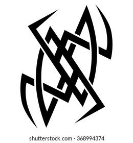 Tribal tattoo vector design sketch. Sleeve art pattern arm. Simple logo. Designer isolated abstract element for arm, leg, shoulder men and women on white background.