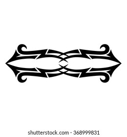 Tribal tattoo vector design sketch. Sleeve art pattern arm. Simple logo. Designer isolated abstract element for arm, leg, shoulder men and women on white background.
