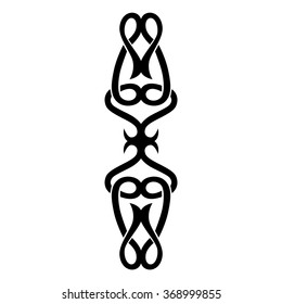 Tribal tattoo vector design sketch. Sleeve art pattern arm. Simple logo. Designer isolated abstract element for arm, leg, shoulder men and women on white background.