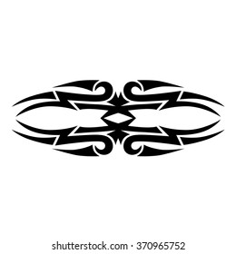 Tribal tattoo vector design sketch. Sleeve art pattern arm. Simple logo. Designer isolated abstract element for arm, leg, shoulder men and women on white background.