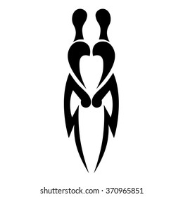 Tribal tattoo vector design sketch. Sleeve art pattern arm. Simple logo. Designer isolated abstract element for arm, leg, shoulder men and women on white background.