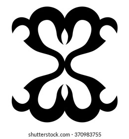 Tribal tattoo vector design sketch. Sleeve art pattern arm. Simple logo. Designer isolated abstract element for arm, leg, shoulder men and women on white background.