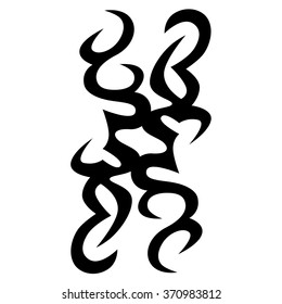 Tribal tattoo vector design sketch. Sleeve art pattern arm. Simple logo. Designer isolated abstract element for arm, leg, shoulder men and women on white background.