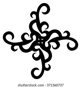 Tribal tattoo vector design sketch art cross pattern. Simple logo. Designer isolated abstract element for arm, leg, shoulder men and women on white background.