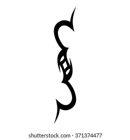 Tribal tattoo vector design sketch. Sleeve art pattern arm. Simple logo. Designer isolated abstract element for arm, leg, shoulder men and women on white background.