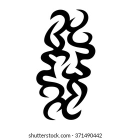 Tribal tattoo vector design sketch. Single sleeve art pattern arm. Simple logo. Designer isolated abstract element for arm, leg, shoulder men and women on white background.