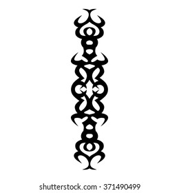 Tribal tattoo vector design sketch. Single sleeve art pattern arm. Simple logo. Designer isolated abstract element for arm, leg, shoulder men and women on white background.